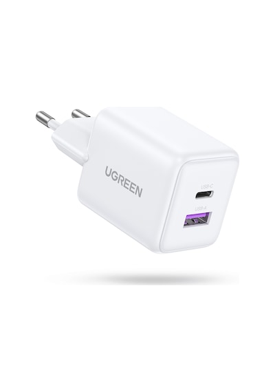 Ugreen 30w Gan Hızlı Şarj Cihazı 2 Portlu, 1xusb-a, 1xusb-c, Beyaz, 65015