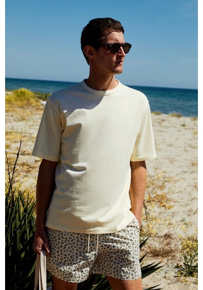 Grımelange CATWALK Erkek %100 Pamuk Regular Fit Sarı T-Shirt