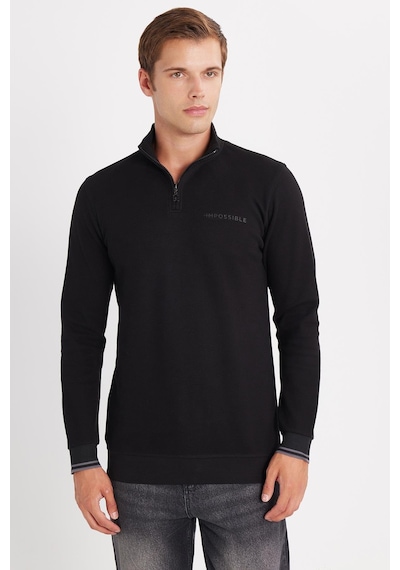 Tudors Erkek Slim Fit Dar Kesim Pamuklu Yarım Fermuarlı Dik Yaka Siyah Sweatshirt-35783 Siyah Tudors Erkek Slim Fit Dar Kesim Pamuklu Yarım Fermuarlı Dik Yaka Siyah Sweatshirt-35783 Siyah