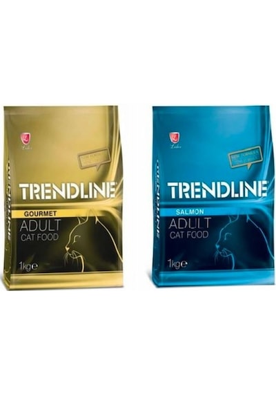 Trendline Gourmet Yetişkin Kedi Maması + Trendline Somonlu Yetişkin Kedi Maması 2 x 1 KG