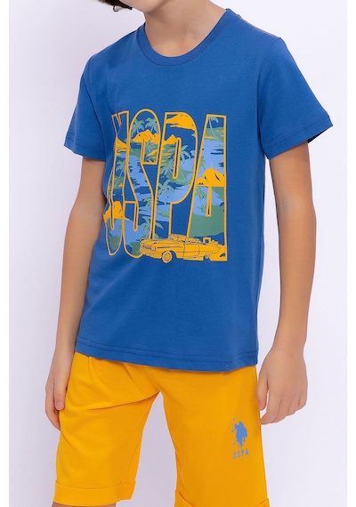 U S Polo Assn Basic Cobalt Erkek Çocuk Bermuda Takım