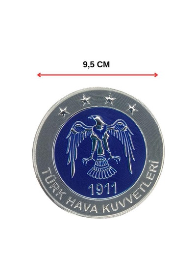 Single Sword Türk Hava Kuvvetleri 9,5 Cm Yuvarlak Arkası Cırtlı Plastik Arma Patch Diğer