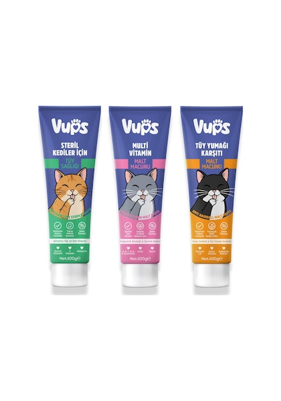 Kedi Malt Macunu 3 Lü Tam Bakım Seti 3x100 Gr