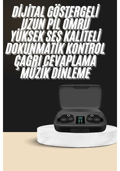 Kablosuz - 785 - Dijital Göstergeli Çağrı Cevaplayabilen Tws 5.0 - Spt-gld - Bluetooth Kulaklık