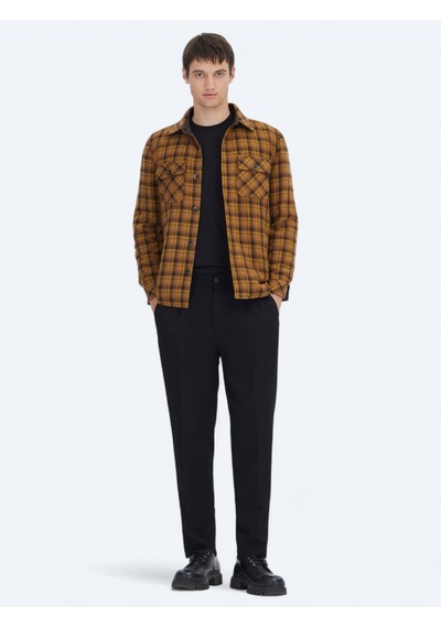 Kip Kahverengi Regular Fit Kapüşonlu Casual Dokuma Mont Kahverengi