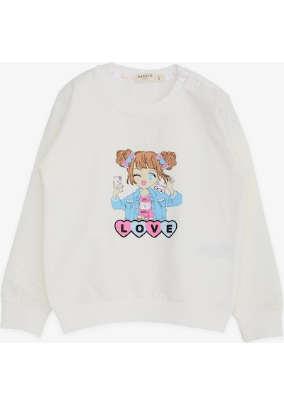 Breeze Kız Çocuk Sweatshirt Kız Baskılı 1.5-5 Yaş, Ekru-ekru Ekru