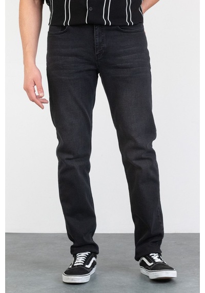 HLT Jeans Erkek Antrasit Yıkamalı Regular Fit Boru Paça Likralı Jean Kot Pantolon Joe