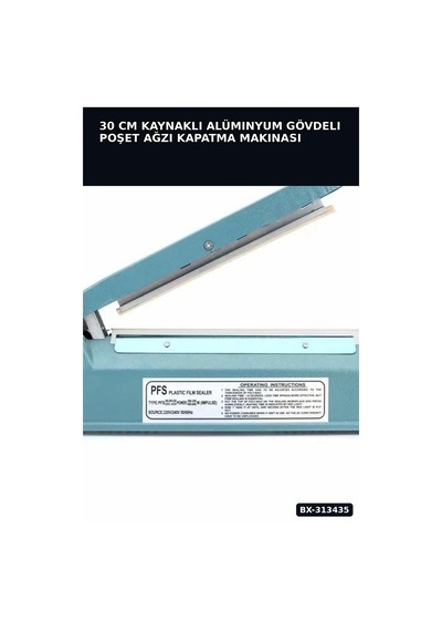 30 Cm Kaynaklı Alüminyum Gövdeli Poşet Ağzı Kapatma Makinası Fs-300 Isı Ayarı 8 Kademe Bx-313435