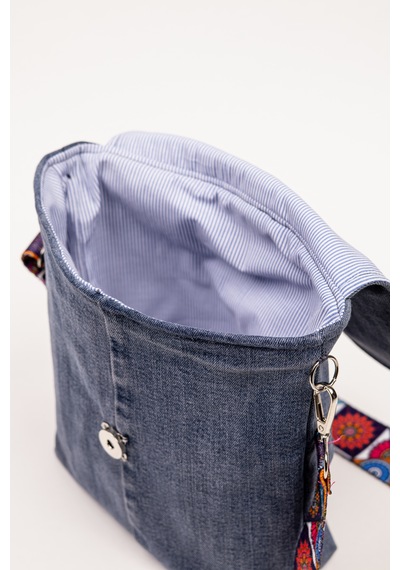 Fabric Craft Bag Omuz Askılı Denim Çanta Ayarlanabilir Askılı Astarlı 26x23 Cm