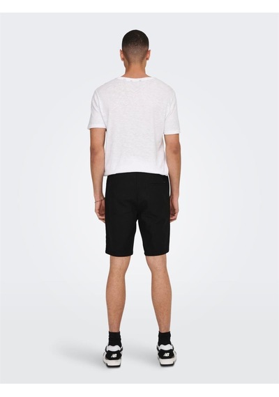 Only & Sons Onslinus 0007 Cot Lin Shorts Noos Erkek Şort-26438 - XS Siyah