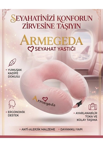 Kalpli Armegeda Visco Seyahat Yastığı 212 Özel 14 Şubat Serisi Mor Pembe