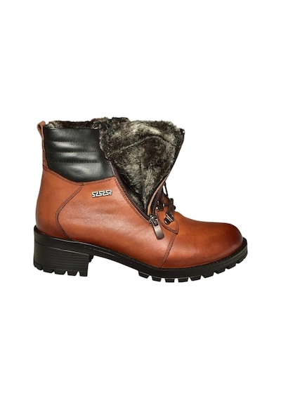 Fox Shoes V555085503 Taba Hakiki Deri Comfort Ortopedik Taban Kadın Bot Taba-hakiki Deri