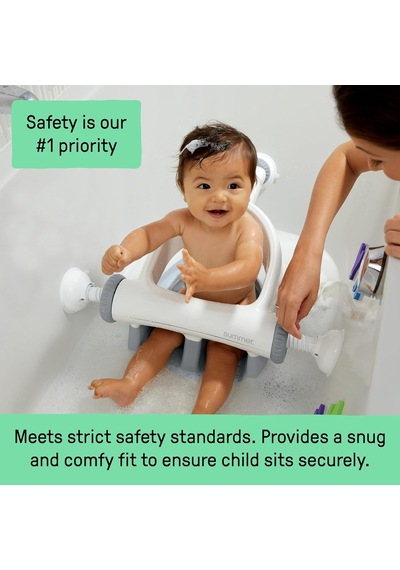 Summer Infant Oturmak İçin Banyo Koltuğum, Destekli Oturma İçin Sırtlık, Kolay Kurulum Ve Saklama, Aqua