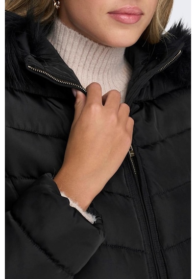 Only Onlellan Quılt Hood Fur Coat Lıfe Cc Otw 001