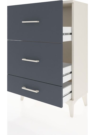 Arges Komodin 3 Çekmeceli 60x30x96 Aytaşı-antrasit Aytaşı