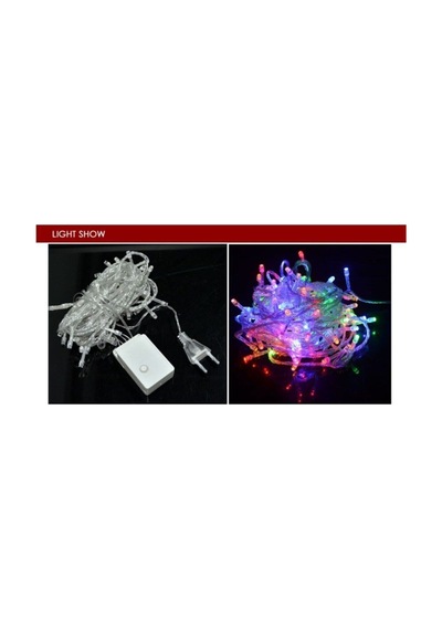 10 Mt 100 Led Işık Renkli Noel Yılbaşı Agaç Süsleme Led Süs 9 Fon Karışık