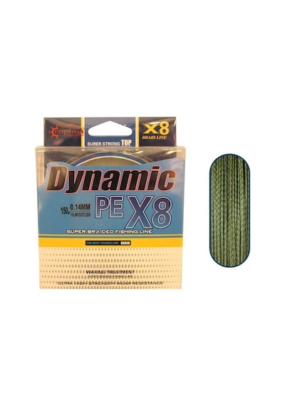 Captain Dynamic Soft Pe 8 Örgü Spin İp Misina 150mt Yeşil Standart - 0.06 Mm