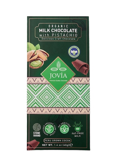 Jovia Organik Sütlü Antep Fıstıklı Çikolata 40 G - 6 Adet Tarı
