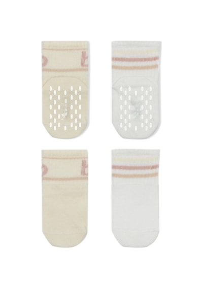 Erturkstore Penye Kaymaz Soket Çorap 2li 10144 Pudra Ekru Çok Renkli