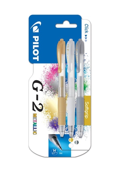 Pilot Roller Kalem Jel Mürekkepli 0.7 Mm 3 Lü Metalik G2 Diğer