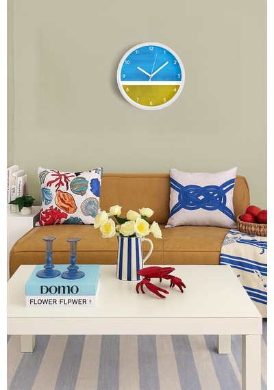 Modern Tasarım Duvar Saati - 25cm - Önü Camlı Beyaz Kasa - Sessiz Mekanizma-jh0444 Beyaz