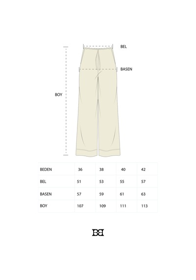 Buly Beli Lastikli Palazzo Pantolon Bej