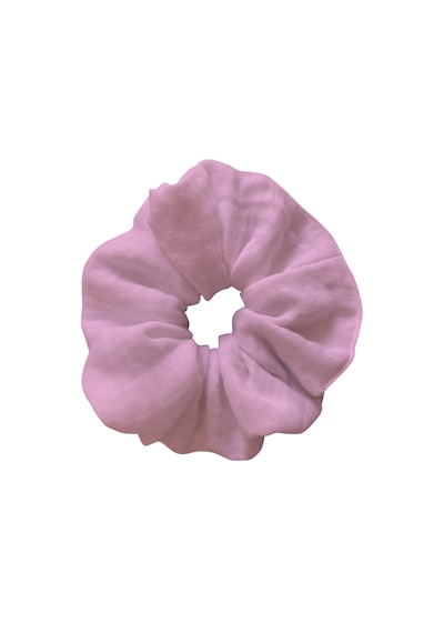 Dev Boy 3'lü Muslin Saç Lastiği Pamuklu Saç Tokası Set Pembe