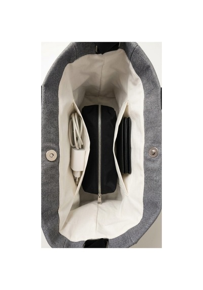 Tuttobene Harmony Mini Boy Tote Bag Denim Astarlı Cepli Çıtçıtlı Ayarlanabilir Askılı Kadın El Omuz Çantası - Küçük Boy Günlük Çanta Tb062 Gri - Siyah