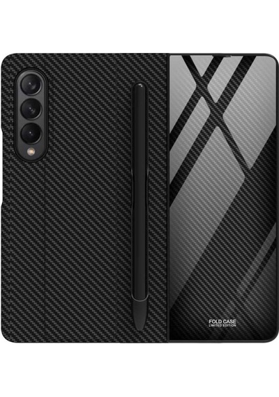 Galaxy Z Fold 3 Kılıf Zore Kalem Bölmeli Droga Kılıf Siyah