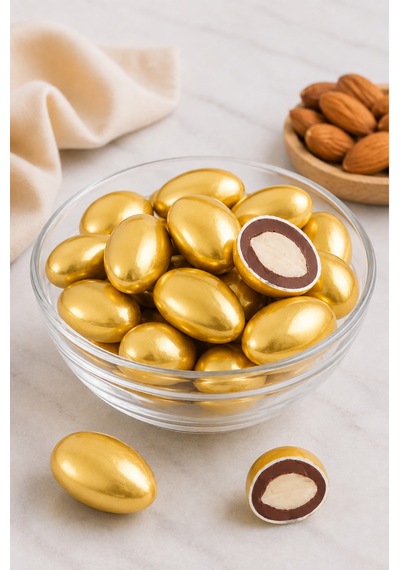 Parlak Altın Badem Draje 100 G