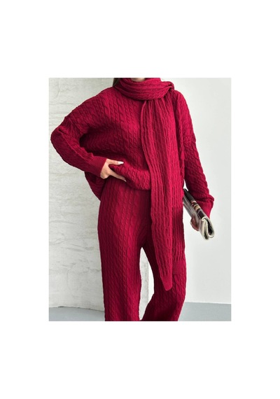 Asur Boutique Asur Butik Kadın Atkılı Triko Standart Beden Takım 38-42 Bordo Asur Boutique Asur Butik Kadın Atkılı Triko Standart Beden Takım 38-42 Bordo
