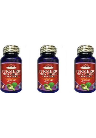 Vitapol Turmeric Milk Thistle Artichoke Gluten Free 100 Kapsül 3