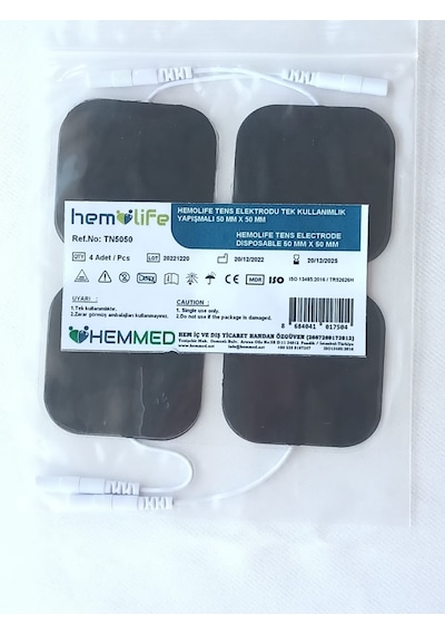 Hemolife Tens Elektrodu Kablolu Yedek Elektrot- 5 x 5 CM 16 Adet