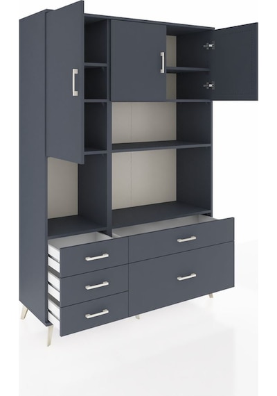 Hyperion Dolap 8 Raflı 5 Çekmeceli 3 Kapaklı 132x44x195 Antrasit-antrasit/antrasit Antrasıt/antrasıt Hyperion Dolap 8 Raflı 5 Çekmeceli 3 Kapaklı 132x44x195 Antrasit-antrasit/antrasit Antrasıt/antrasıt