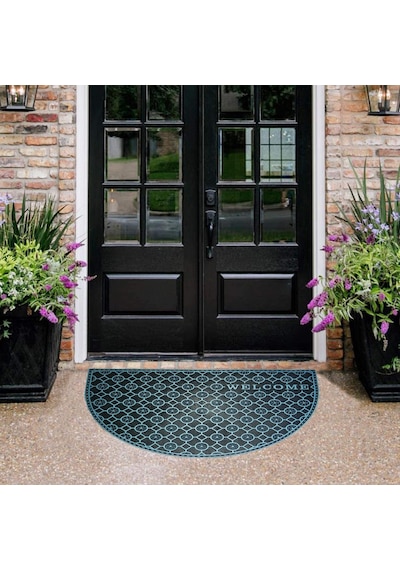 Myfloor Mavi Welcome Yazılı Toz Ve Çamur Sıyırıcı Kauçuk Kapı Önü Paspası