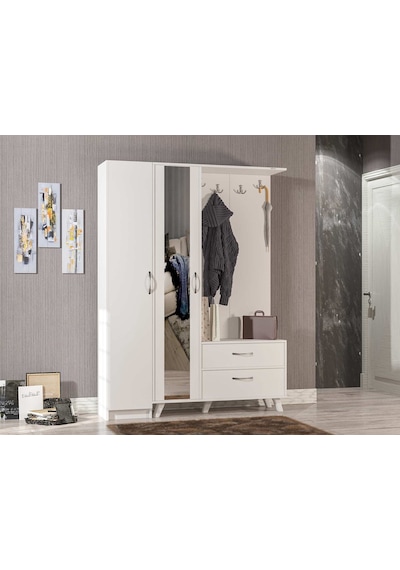 Abre Vm-34342 Beyaz Vestiyer Portmanto Ayakkabılık Diğer