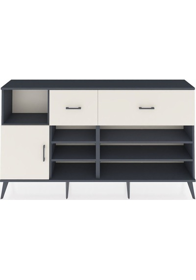 Arges Konsol 6 Raflı 2 Çekmeceli Tek Kapaklı 176x30x99 Antrasit-aytaşı Aytası - Antrasıt Arges Konsol 6 Raflı 2 Çekmeceli Tek Kapaklı 176x30x99 Antrasit-aytaşı Aytası - Antrasıt