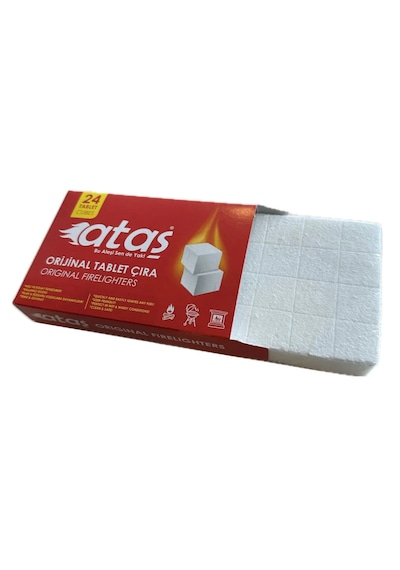Mangal Kömür Semaver Firelighter Cubes Igniter Tablet Çıra 24x4'lü Paket Beyaz