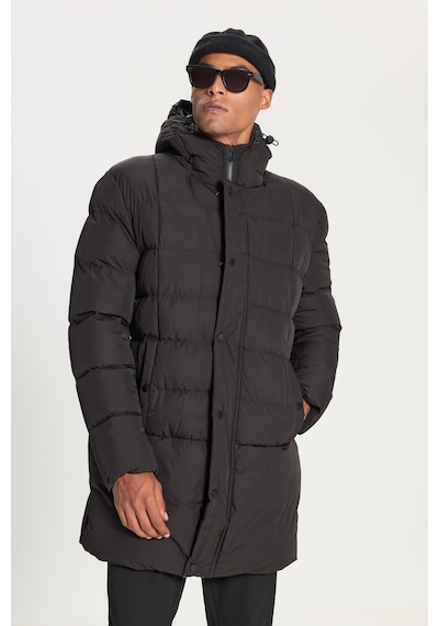 AC&Co / Altınyıldız Classics Erkek Sıyah Standart Fit Normal Kesim Kapüşonlu Dik Yaka Yan Cepli Kaban Siyah AC&Co / Altınyıldız Classics Erkek Sıyah Standart Fit Normal Kesim Kapüşonlu Dik Yaka Yan Cepli Kaban Siyah