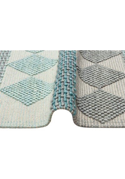 Eko Halı Jade Jd 01 Blue Naturel Kazak Örgü Desenli El Dokuma Örgü Halı - 170X240
