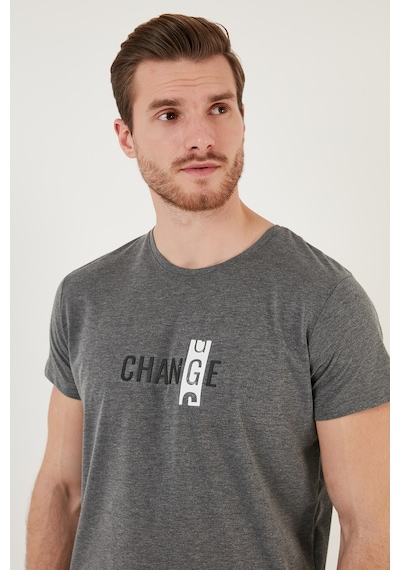 Buratti Pamuklu Slim Fit Bisiklet Yaka Erkek T Shirt 541Change24 Antrasit