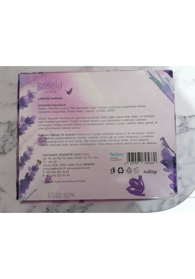 Rosella El Yapımı Lavanta Özlü Sabun 80x4 320gr