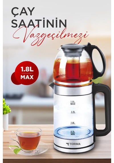 Torima TY-S888-049 Ledli 1500 W 1.8 L Cam Çay Makinesi