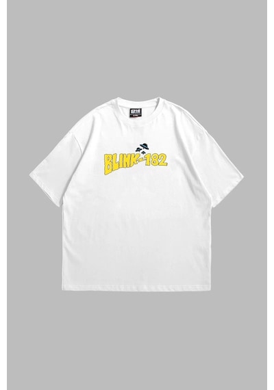 Flood Of Style Blink 182 Baskılı Oversize Unisex Beyaz Çok Renkli