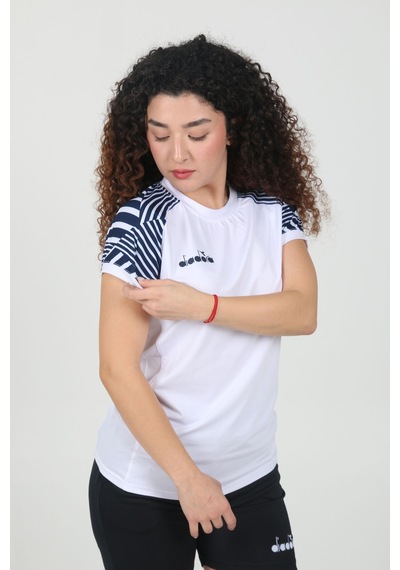 Diadora Bahia Kadın Tişört Beyaz Lacivert