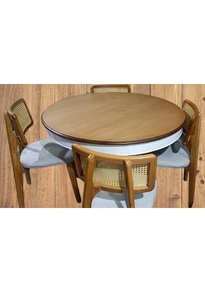 Masa Sandalye St Takım Ihlamur Baba Ayak Model Mdf Tabla 100cm Beyaz Ceviz Elyapı