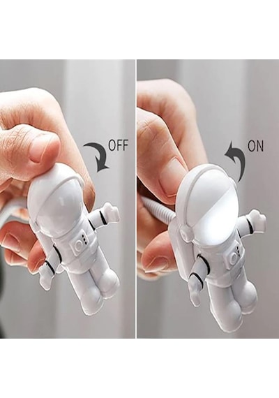 Buffer Usb Astronot Gece Lambası, Masa Lambası, Kitap Okuma Lambası Işığı Beyaz