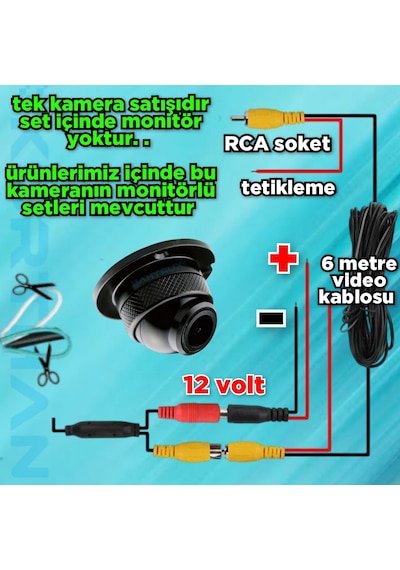 Ahd 1080p 150'' Geniş Açılı Metal Kasa 4 3 Cm Mini Kamera 12 V