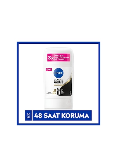 Nivea Black&White Invisible İpeksi Pürüzsüzlük Kadın Stick Deodorant 50 ML