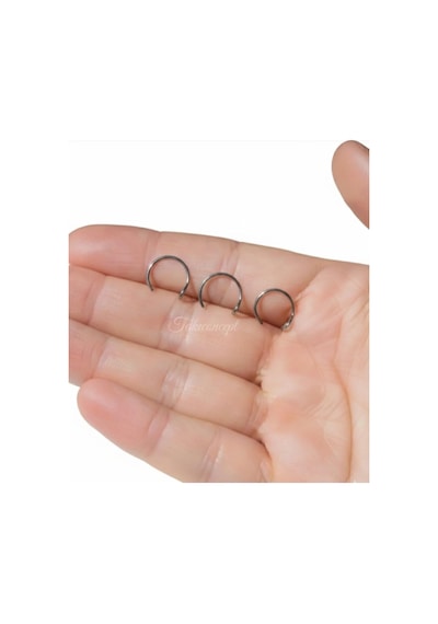 Takıconcept Deliksiz Çelik Sıkıştırmalı Halka Hızma, 3 Adet Set, Gümüş, Unisex Kulak Burun Piercingi Genel